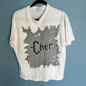 Cher vintage concert Heart of Stone T-shirt, XL white 1989